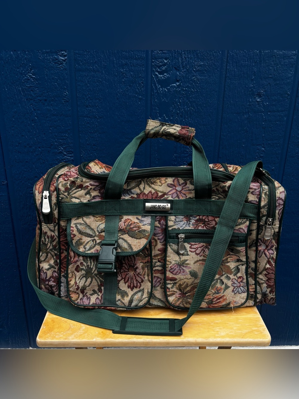 Vintage Floral Tapestry Weekender Travel Bag Overnight Carry On Duffel